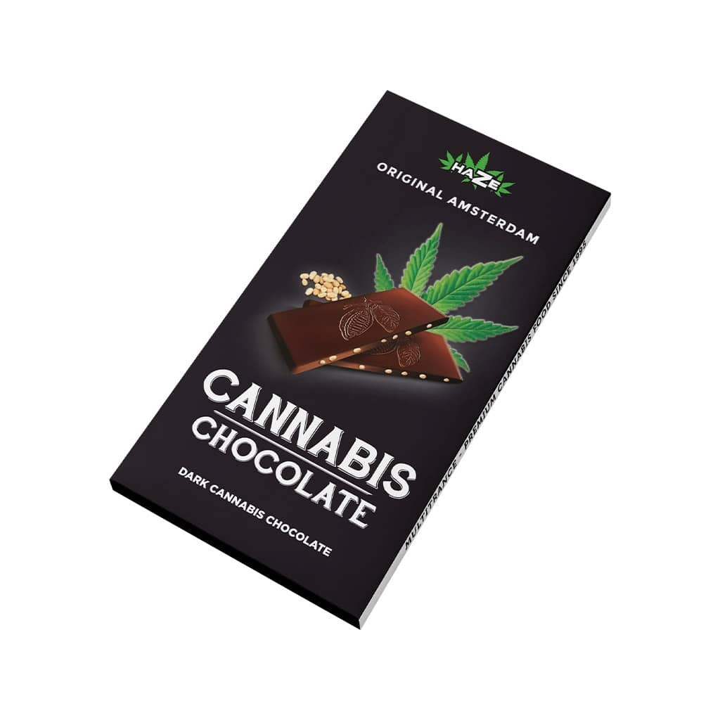 Chocolat noir fourré aux graines de chanvre